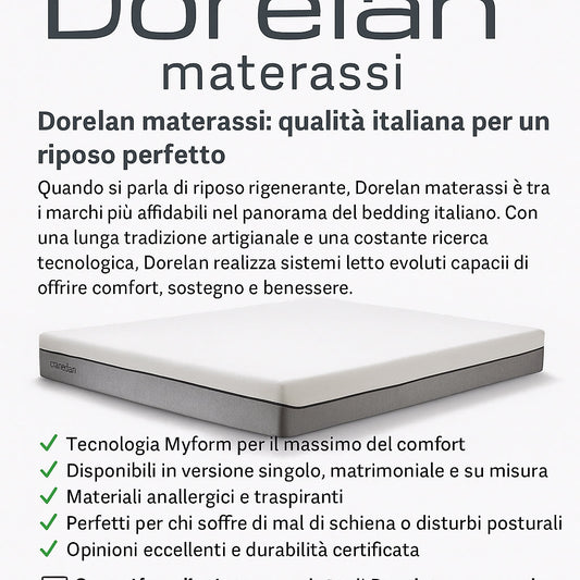 Dorelan materassi: qualità italiana per un riposo perfetto